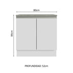 Mueble para Baños 80 cm 2 Puertas con Encimera
