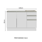 Mueble para Baños 120 cm 2 Puertas 3 Cajones