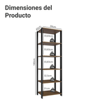 Armario Estante Organizador Multiuso Madesa con 5 Niveles 59 cm Marrón/Negro