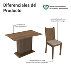Juego de Comedor Lexy con 4 Sillas
