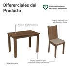 Juego de Comedor Rute con 4 Sillas