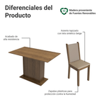 Juego de Comedor Talita con 4 Sillas