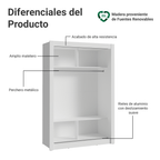 Clóset Denver 2 Puertas Corredizas Blanco 117 cm x 205 cm