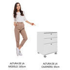 Cajón Organizador de Oficina con Ruedas - Blanco
