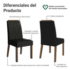 Kit 2 Sillas de Comedor Madesa 4256 Oxford con Borde Superior MarrónOxford