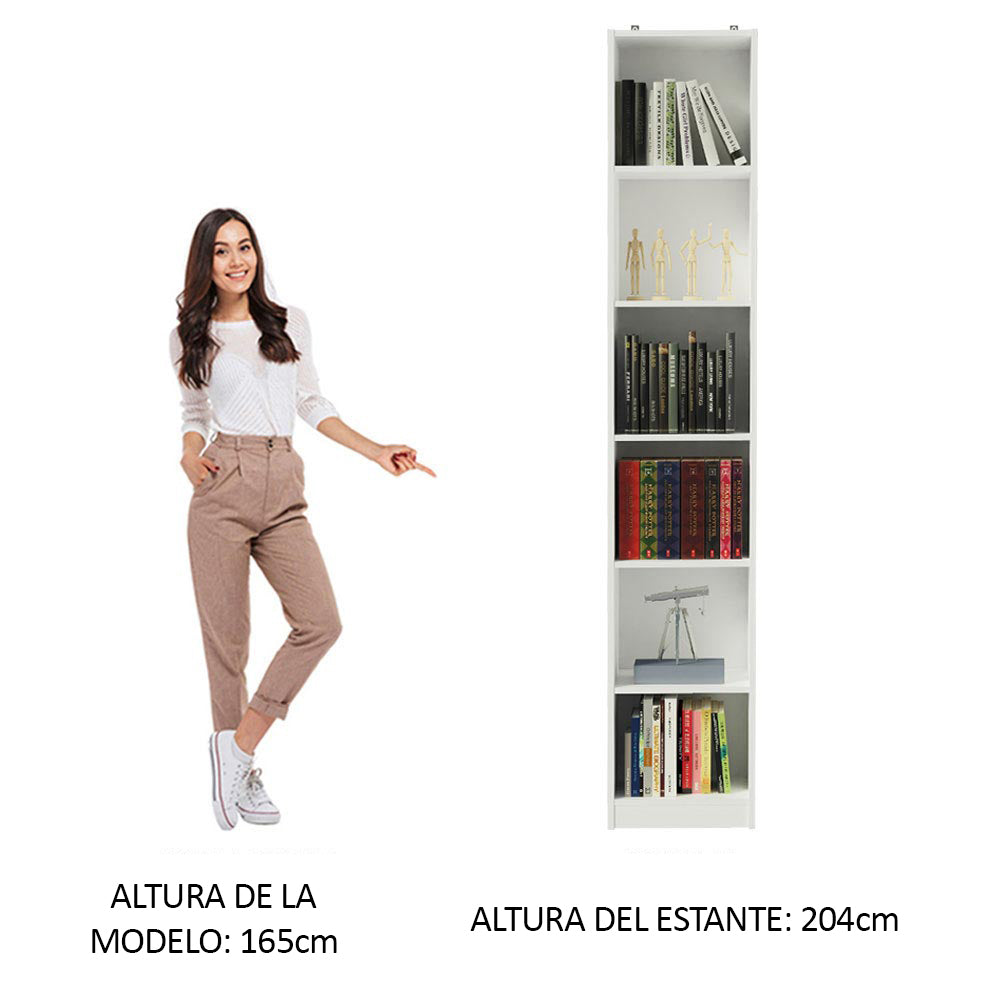 Mueble Estante Librero con 6 Niveles Blanco