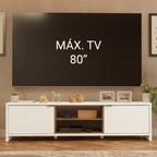 Centro de Entretenimiento Mesa para TV Linz Hasta 80 Pulgadas Blanco/Marrón