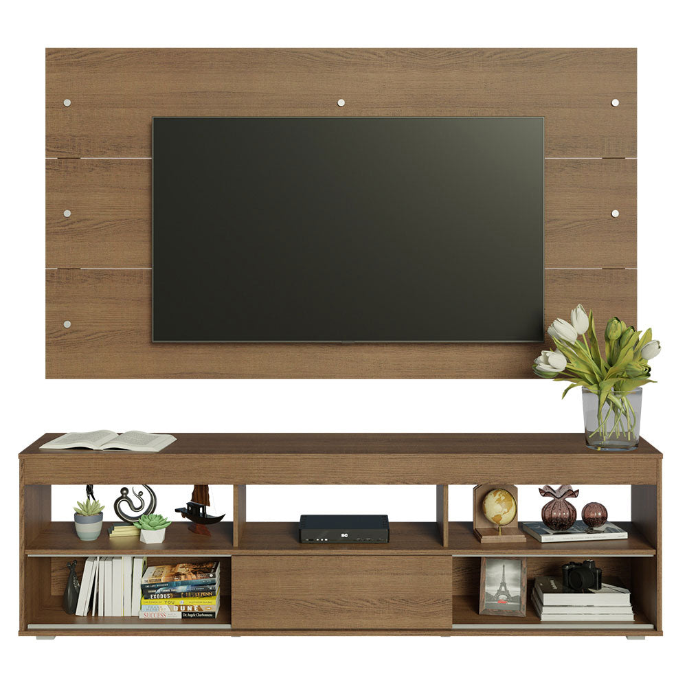 Centro de Entretenimiento para TV Orlando Mesa y Panel de Hasta 65 Pulgadas Marrón