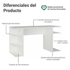 Escritorio Gamer Moderno para PC y Consola Blanco