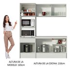Cocina Integral Diamante 1.80 m con Encimera Blanco