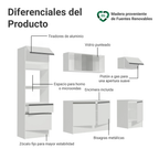 Cocina Integral Topazio 2.40 m con Encimera Blanco