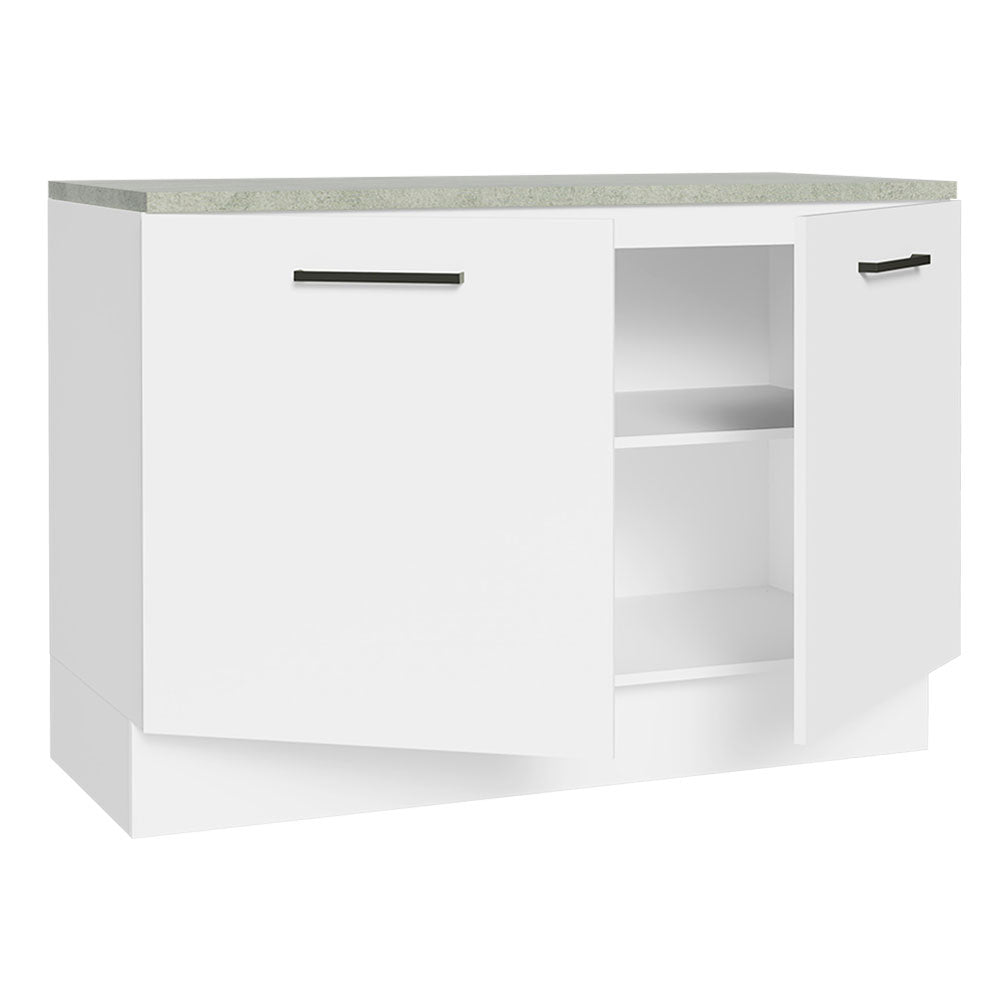 Mueble de Cocina Bajo Agata 1.20 m 2 Puertas con Encimera Blanco