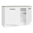 Mueble de Cocina Bajo Agata 1.20 m 2 Puertas con Encimera Blanco