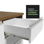 Mueble de Cocina Bajo Glamy 1.20 m 2 Puertas 3 Cajones Marrón/Blanco