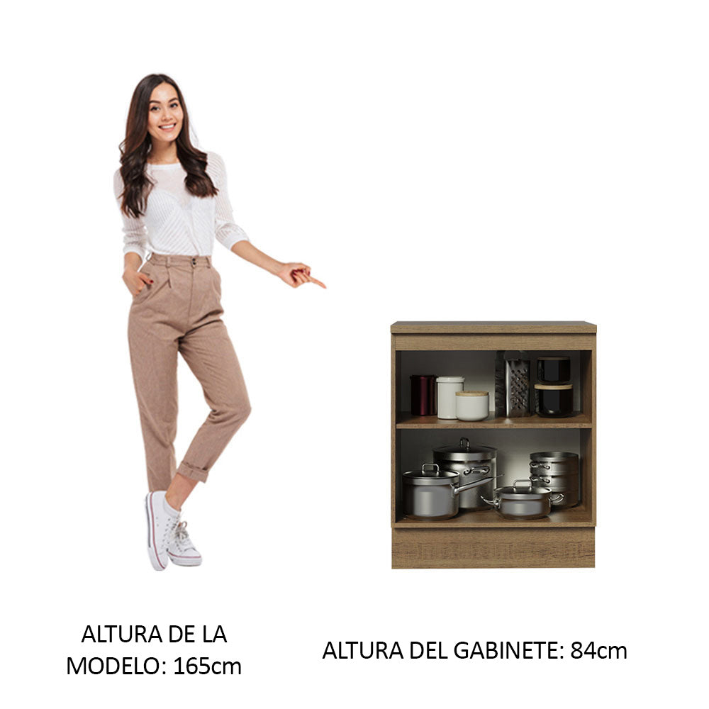 Mueble de Cocina Bajo Agata 70 cm 2 Puertas Marrón/Crema