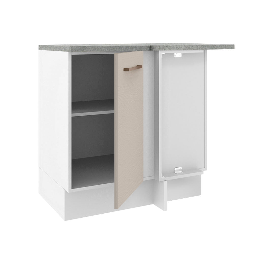 Mueble de Cocina Bajo de Esquina Agata 1 Puerta Blanco/Crema