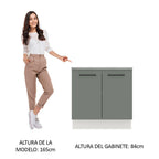 Mueble de Cocina Bajo Agata 80 cm 2 Puertas Blanco/Gris
