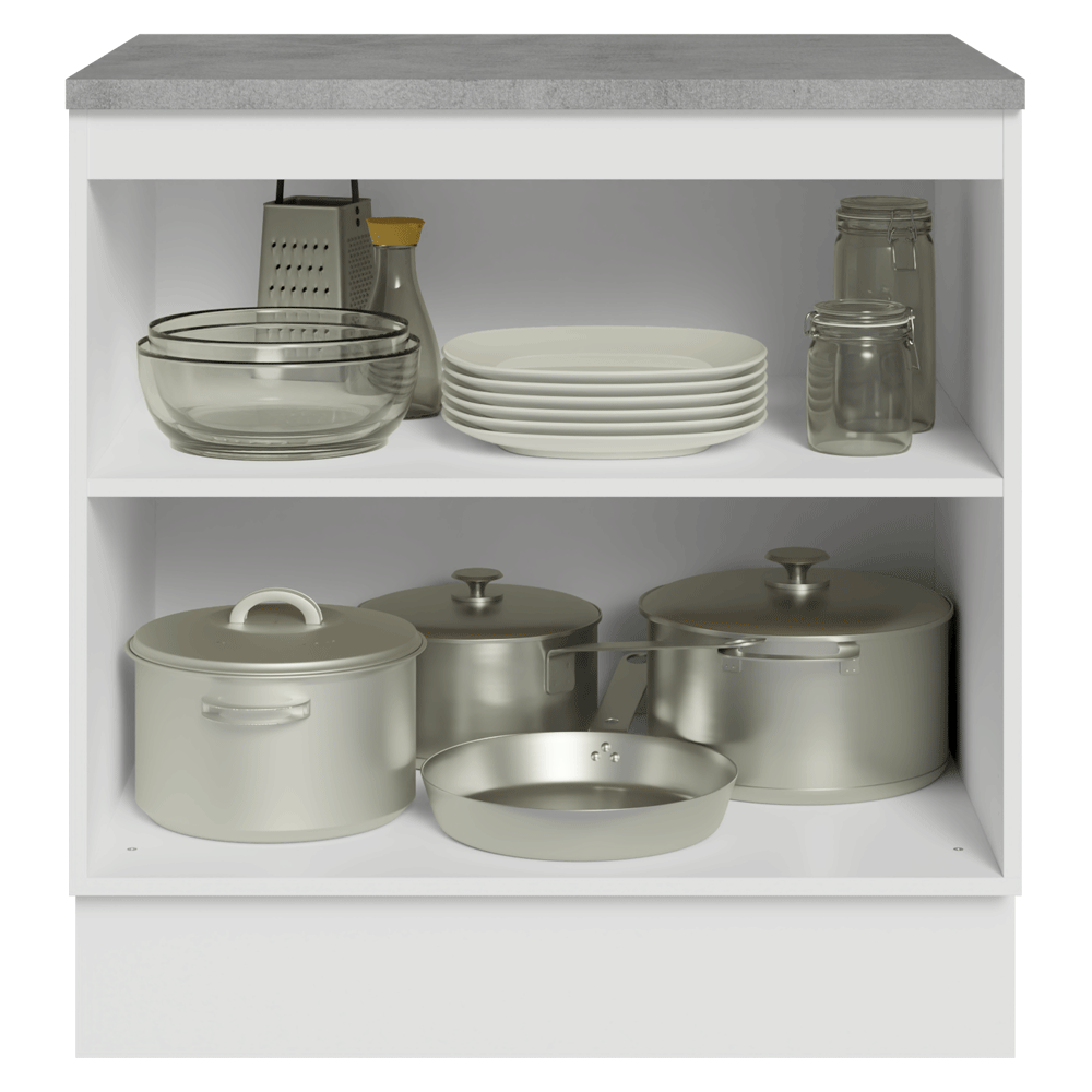 Mueble de Cocina Bajo Vik 80 cm 2 Puertas Blanco/Gris