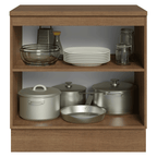 Mueble de Cocina Bajo Vik 80 cm 2 Puertas Marrón/Gris