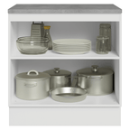 Mueble de Cocina Bajo Vik 80 cm 2 Puertas Blanco/Verde