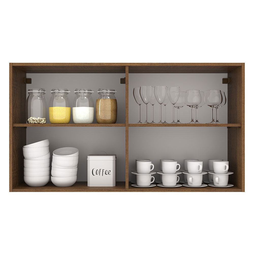 Mueble de Cocina Superior 120 cm 2 Puertas Marrón/Crema Agata Madesa