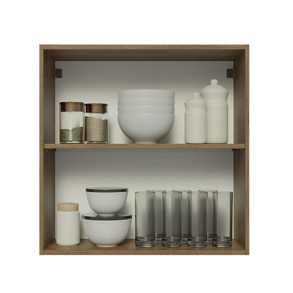 Mueble de Cocina Superior Glamy 70 cm 2 Puertas Marrón/Blanco