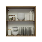 Mueble de Cocina Superior Glamy 70 cm 2 Puertas Marrón/Blanco