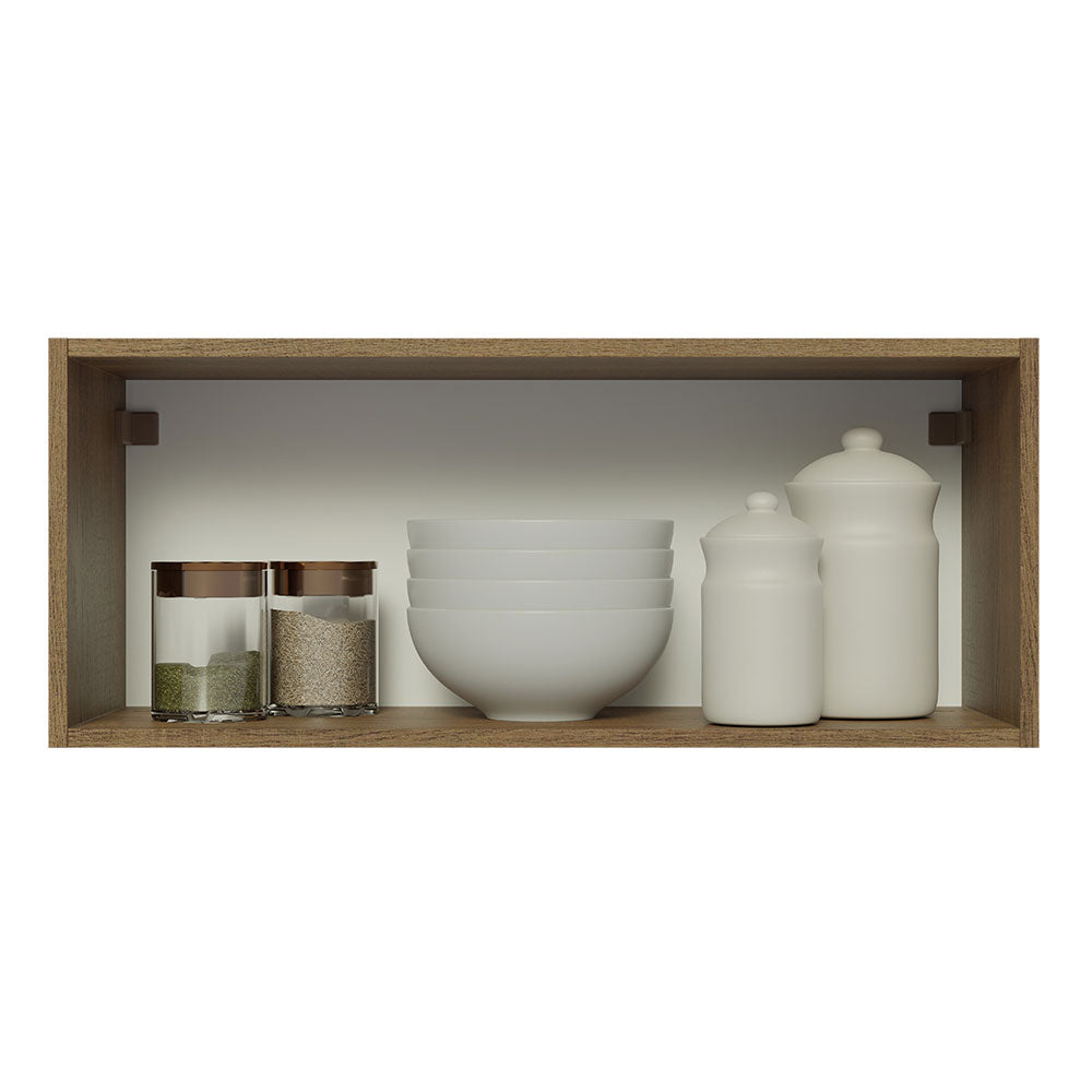 Mueble de Cocina Superior Madesa Glamy 80 cm 1 Puerta Abatible Marrón/Negro