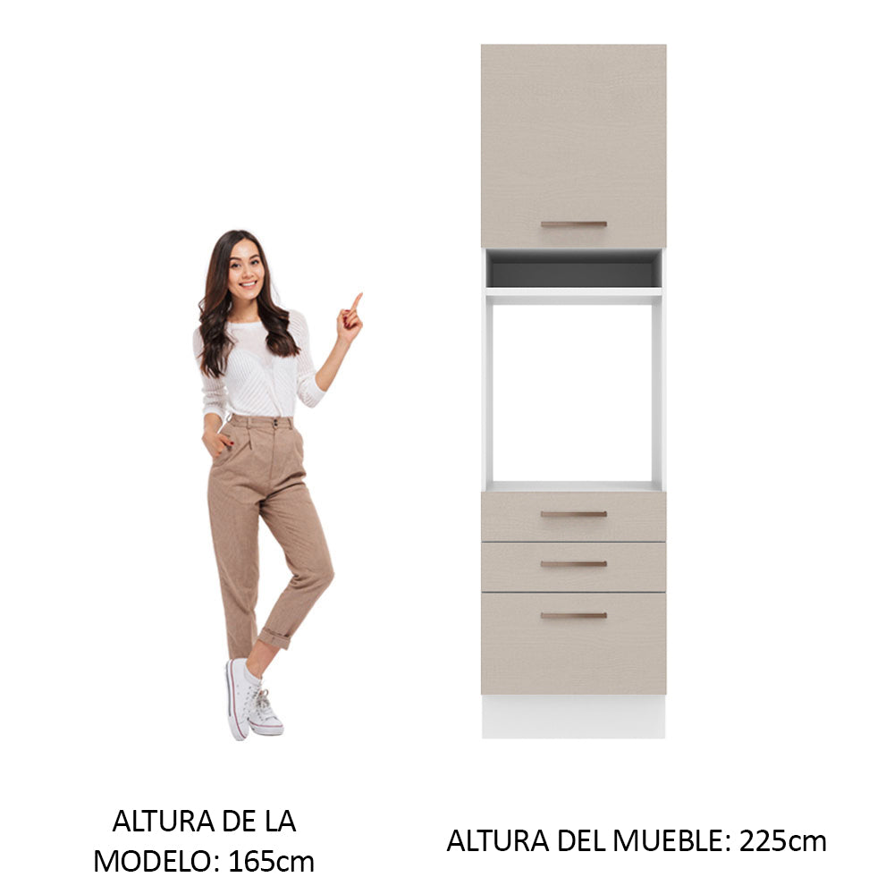 Mueble de Cocina para Hornos Agata 60 cm Blanco/Crema