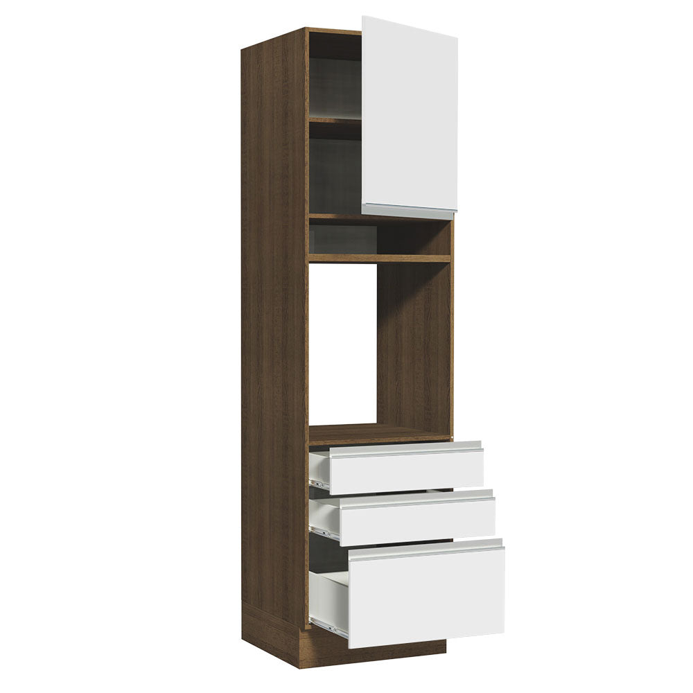 Mueble de Cocina para Hornos Glamy 60 cm Marrón/Blanco