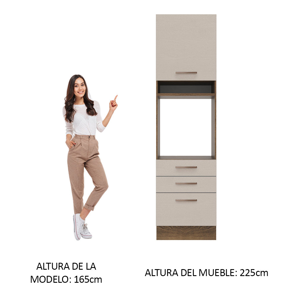 Mueble de Cocina para Hornos Agata 60 cm Marrón/Crema