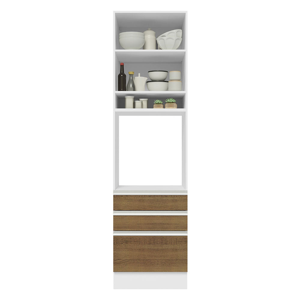 Mueble de Cocina para Hornos Glamy 60 cm Blanco/Marrón