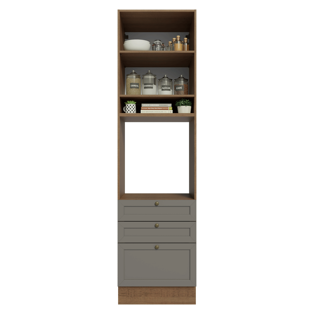Mueble de Cocina para Hornos Vik 60 cm Marrón/Gris