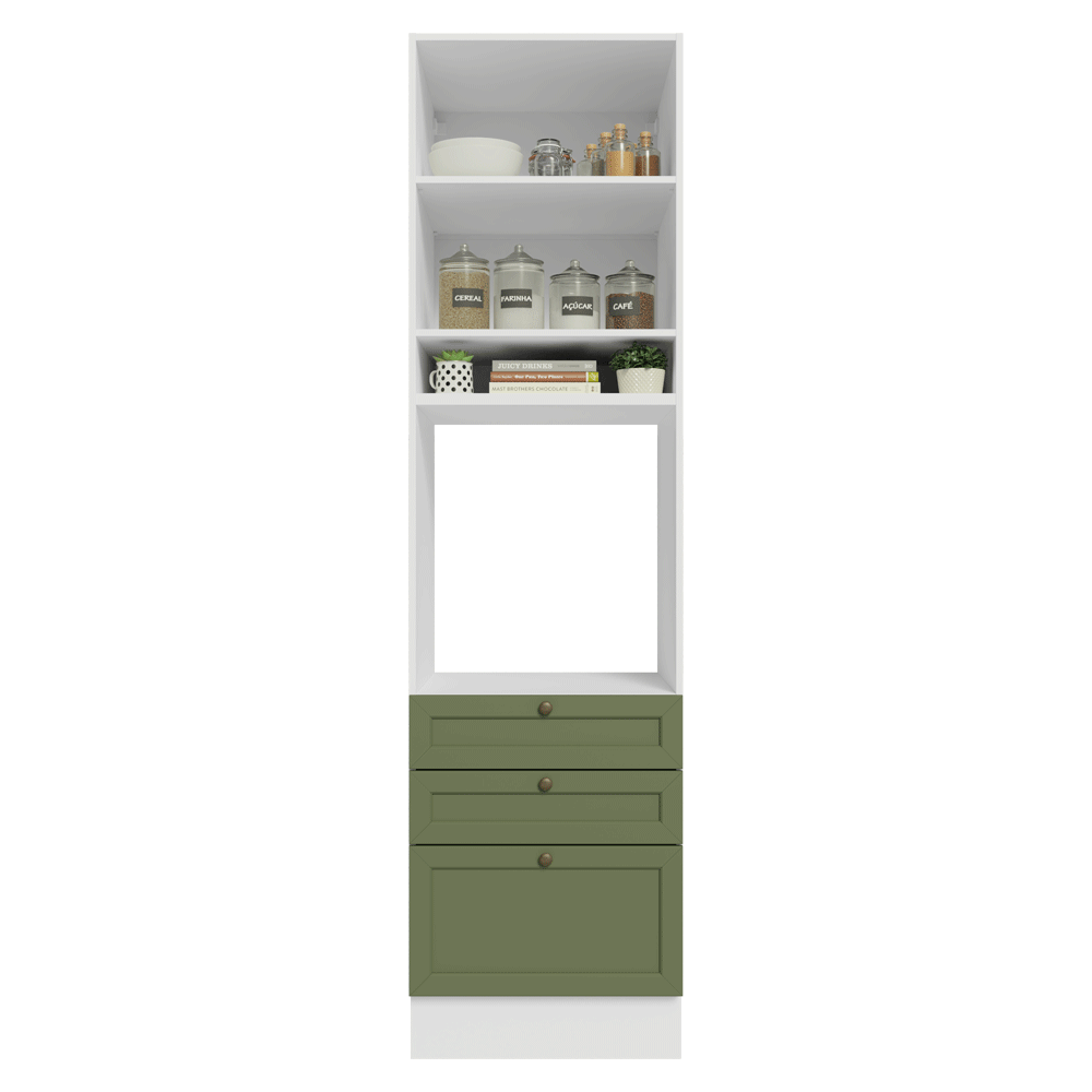 Mueble de Cocina para Hornos Vik 60 cm Blanco/Verde