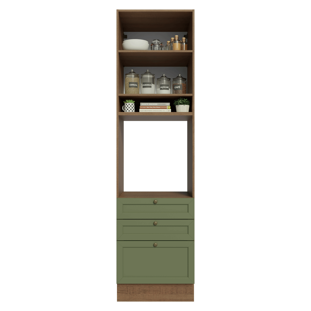 Mueble de Cocina para Hornos Vik 60 cm Marrón/Verde