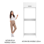 Mueble de Cocina para Nevera Agata 1 Puerta Abatible Blanco