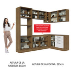 Cocina Integral de Esquina Agata 4.00 m Marrón/Blanco 01