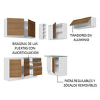 Cocina Integral de Esquina Glamy 3.50 m Blanco/Marrón 07