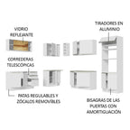 Cocina Integral de Esquina Glamy 4.60 m Blanco 01
