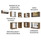 Cocina Integral de Esquina Glamy 4.70 m Marrón/Blanco 01