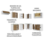 Cocina Integral de Esquina Glamy 4.70 m Blanco/Marrón 01
