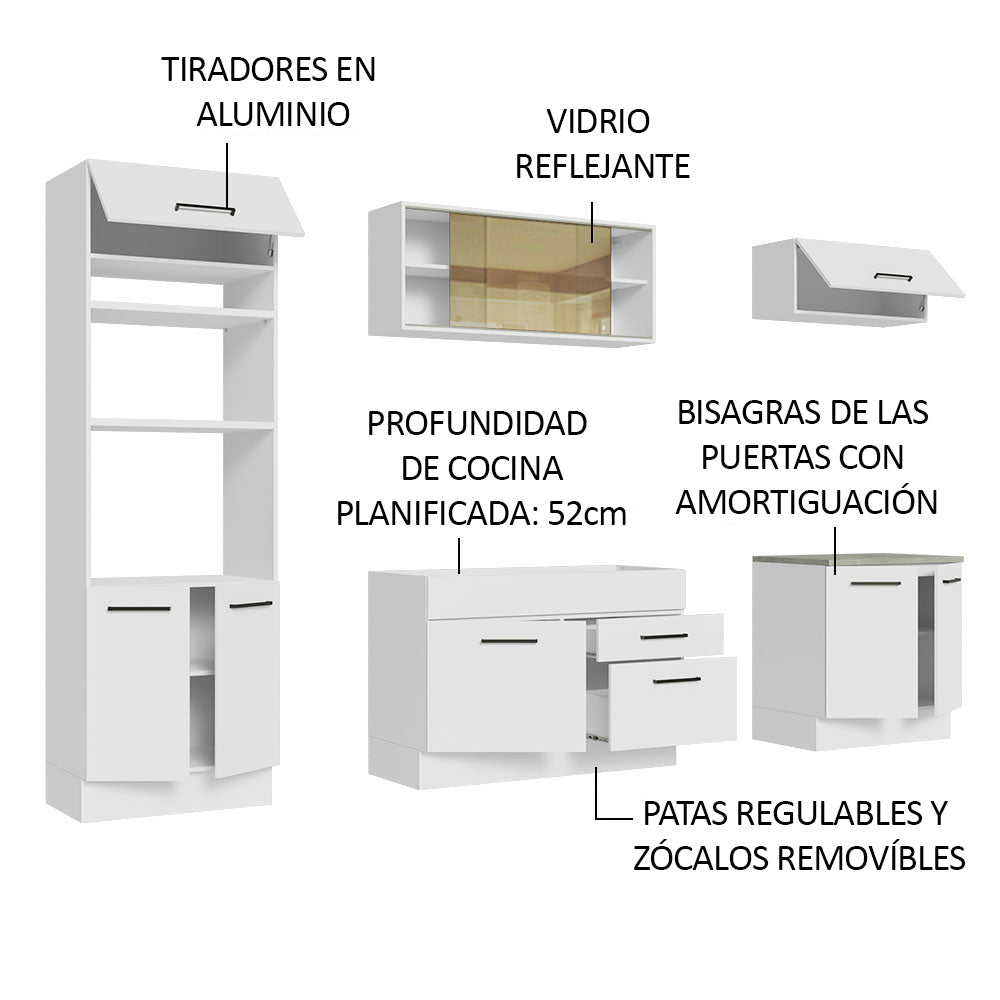 Cocina Integral Agata 2.70 Metros Blanco 03