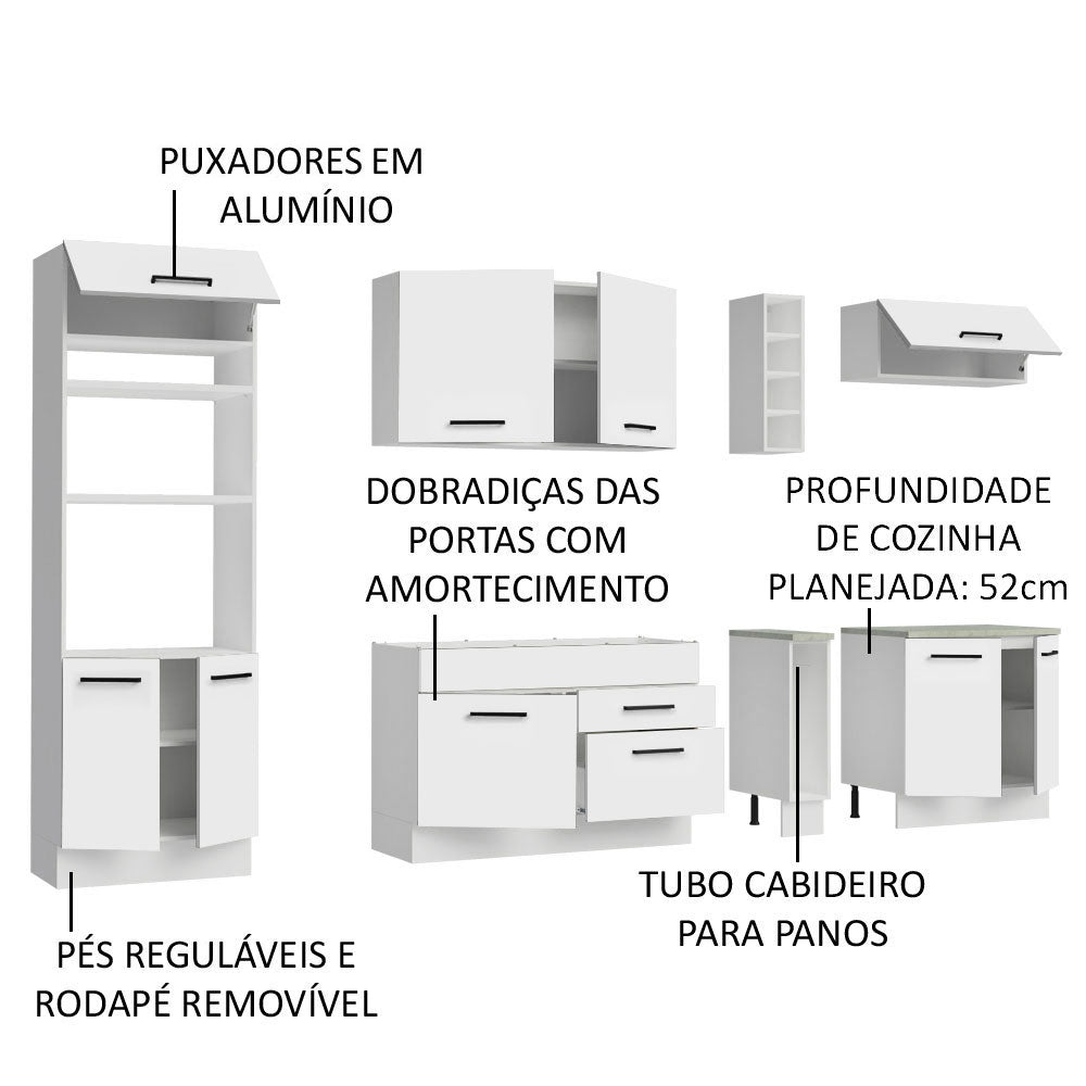 Cocina Integral Agata 2.90 Metros Blanco 01