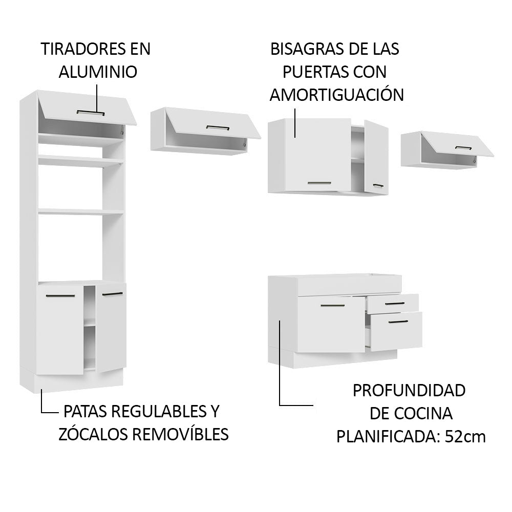 Cocina Integral Agata 3.50 Metros Blanco 01