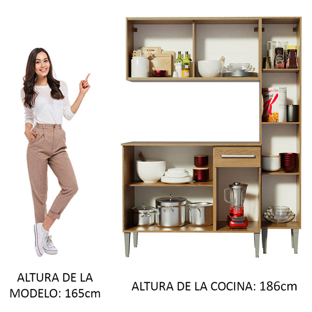 Cocina Integral Emilly Gold 1.40 Metros Marrón 03