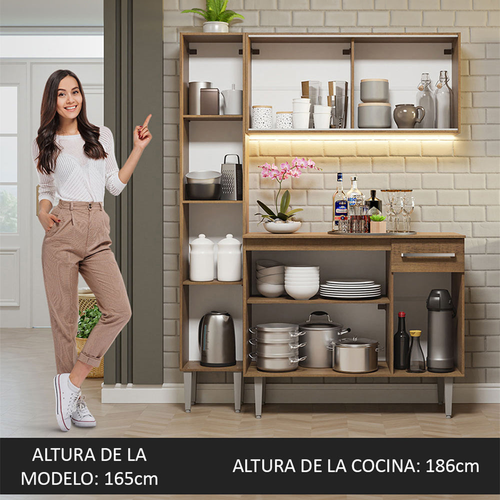 Cocina Integral Emilly 1.40 Metros Marrón 06