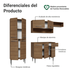Cocina Integral Emilly 2.30 Metros Marrón 16