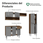 Cocina Integral Emilly 2.30 Metros Marrón/Gris 17