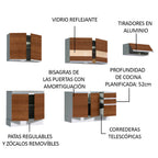 Cocina Integral Marcela 2.80 Metros Blanco/Marrón