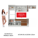 Cocina Integral Safira 2.90 m con Encimera 14 Blanco/Marrón